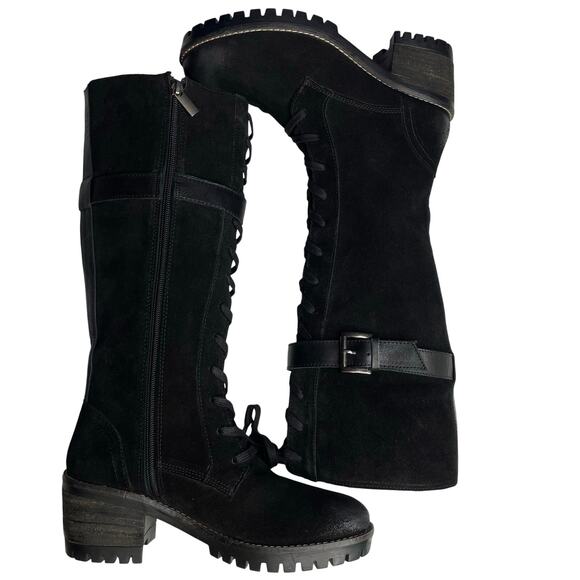 Vintage Foundry Co womens Naomi Tall Boots size 8 New  Black Suede Lace Up - Picture 7 of 13